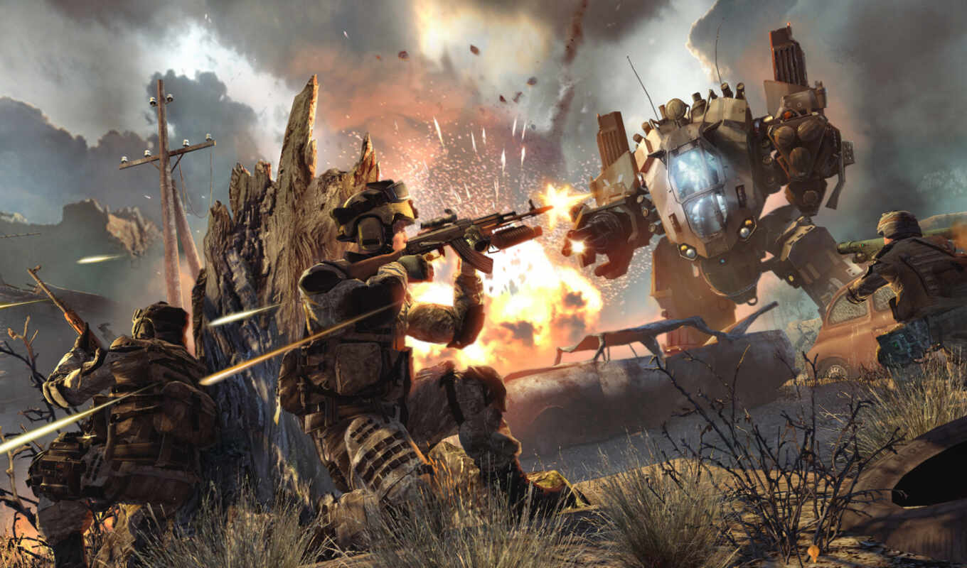 robot, soldiers, warface, battle, shooting
